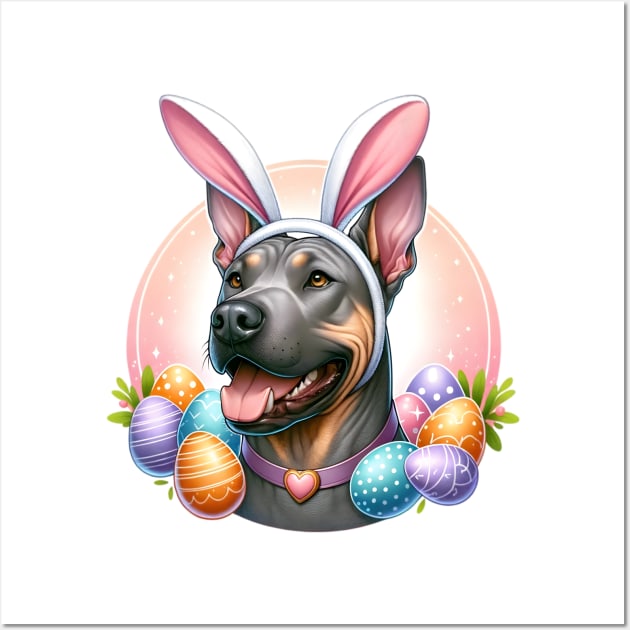 Thai Ridgeback Celebrates Easter with Bunny Ears Wall Art by ArtRUs